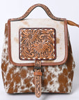American Darling Hand Tooled Hair On Genuine Leather Women Bag Western Handbag Purse