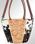 American Darling Hand Tooled Hair On Genuine Leather Women Bag Western Handbag Purse