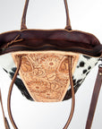American Darling Hand Tooled Hair On Genuine Leather Women Bag Western Handbag Purse