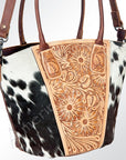 American Darling Hand Tooled Hair On Genuine Leather Women Bag Western Handbag Purse