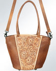American Darling Hand Tooled Hair On Genuine Leather Women Bag Western Handbag Purse