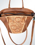 American Darling Hand Tooled Hair On Genuine Leather Women Bag Western Handbag Purse