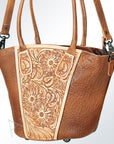 American Darling Hand Tooled Hair On Genuine Leather Women Bag Western Handbag Purse