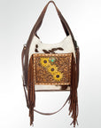 ADBG622B American Darling Hand Tooled Hair On Genuine Leather Women Bag Western Handbag Purse
