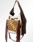 ADBG622B American Darling Hand Tooled Hair On Genuine Leather Women Bag Western Handbag Purse