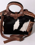 American Darling Hand Tooled Hair On Genuine Leather Women Bag Western Handbag Purse