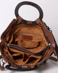 American Darling Hand Tooled Hair On Genuine Leather Women Bag Western Handbag Purse