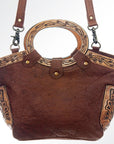 American Darling Hand Tooled Hair On Genuine Leather Women Bag Western Handbag Purse