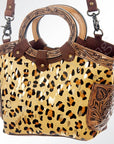 American Darling Hand Tooled Hair On Genuine Leather Women Bag Western Handbag Purse
