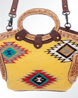 American Darling Hand Tooled Hair On Genuine Leather Women Bag Western Handbag Purse