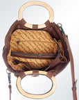 American Darling Hand Tooled Hair On Genuine Leather Women Bag Western Handbag Purse