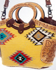 American Darling Hand Tooled Hair On Genuine Leather Women Bag Western Handbag Purse
