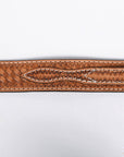 36 In Hilason Basketweave Western Leather Mens Womens Ranger Belt Tan