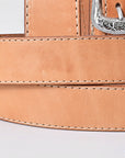 HILASON Western Genuine Leather Belt for Men Women Cowboy Cowgirl Handmade Unisex Full Grain Heavy Duty Engraved Buckle Belt