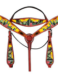 Hilason Western Horse Headstall Breast Collar Set American Leather