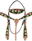 Hilason Western Horse Headstall Breast Collar Set American Leather Tan