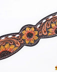 HILASON Floral Painted Beaded American Leather Horse Headstall Breast Collar