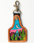 American Darling ADKR169 Hand Tooled Carved Genuine Leather Keyring