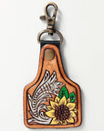 American Darling ADKR174 Hand Tooled Carved Genuine Leather Keyring