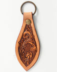 American Darling ADKR176 Hand Tooled Carved Genuine Leather Keyring