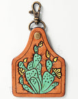 American Darling ADKR177 Hand Tooled Carved Genuine Leather Keyring