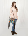 American Darling Saddle Blanket Genuine Leather Women Bag Western Handbag Purse