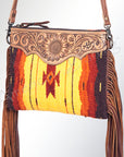 American Darling Saddle Blanket Genuine Leather Women Bag Western Handbag Purse