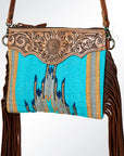 American Darling Saddle Blanket Genuine Leather Women Bag Western Handbag Purse