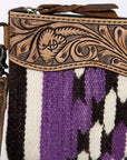 ADBG344T American Darling WRISTLET Hand Tooled Upcycled Wool Genuine Leather women bag western handbag purse
