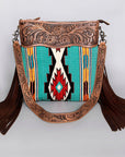 American Darling Signature Crossbody Hand Tooled Saddle Blanket Genuine Leather Women Bag Western Handbag Purse