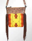 American Darling Signature Crossbody Hand Tooled Saddle Blanket Genuine Leather Women Bag Western Handbag Purse