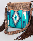American Darling Signature Crossbody Hand Tooled Saddle Blanket Genuine Leather Women Bag Western Handbag Purse