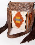 American Darling Signature Crossbody Hand Tooled Saddle Blanket Genuine Leather Women Bag Western Handbag Purse