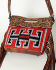 American Darling Clutch Hand Tooled Saddle Blanket Fabric Genuine Leather Western Women Bag Handbag Purse | Purses for Cute