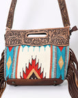 American Darling Clutch Hand Tooled Saddle Blanket Fabric Genuine Leather Western Women Bag Handbag Purse | Purses for Cute