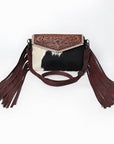 American Darling ADBGZ352 Crossbody Hand Tooled Hair-On Genuine Leather Women Bag Western Handbag Purse - Everest Ranch