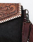 American Darling ADBGZ352 Crossbody Hand Tooled Hair-On Genuine Leather Women Bag Western Handbag Purse - Everest Ranch