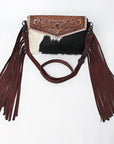 American Darling ADBGZ352 Crossbody Hand Tooled Hair-On Genuine Leather Women Bag Western Handbag Purse - Everest Ranch