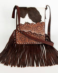 American Darling ADBGZ333 Crossbody Hand Tooled Hair-On Genuine Leather Women Bag Western Handbag Purse