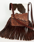 American Darling ADBGZ333 Crossbody Hand Tooled Hair-On Genuine Leather Women Bag Western Handbag Purse