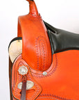 HILASON Western Horse Saddle American Leather Flex Tree Trail & Pleasure Saddle Tan