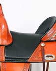 Hilason Western Horse Treeless Trail Genuine American Leather Saddle