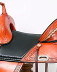 Hilason Western Horse Treeless Trail Genuine American Leather Saddle