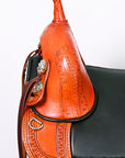 Hilason Western Horse Treeless Trail Genuine American Leather Saddle