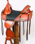 Hilason Western Horse Treeless Trail Genuine American Leather Saddle
