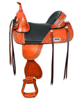 Hilason Western Horse Treeless Trail Genuine American Leather Saddle