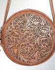 American Darling ADBGK113B Canteen Hand Tooled Genuine Leather Women Bag Western Handbag Purse
