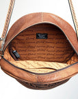 American Darling ADBGK113B Canteen Hand Tooled Genuine Leather Women Bag Western Handbag Purse