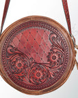 American Darling ADBGK116 Canteen Hand Tooled Genuine Leather Women Bag Western Handbag Purse