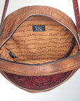 American Darling ADBGK116 Canteen Hand Tooled Genuine Leather Women Bag Western Handbag Purse